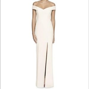Dessy Collection ivory bridesmaid dress